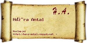 Héra Antal névjegykártya